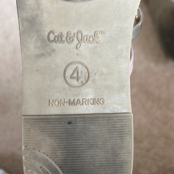 Kids Size 4 Ankle Strap Sandals Gold and Rose Gold - Picture 7 of 9